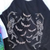 Dancing Skeleton Baseball T-shirt