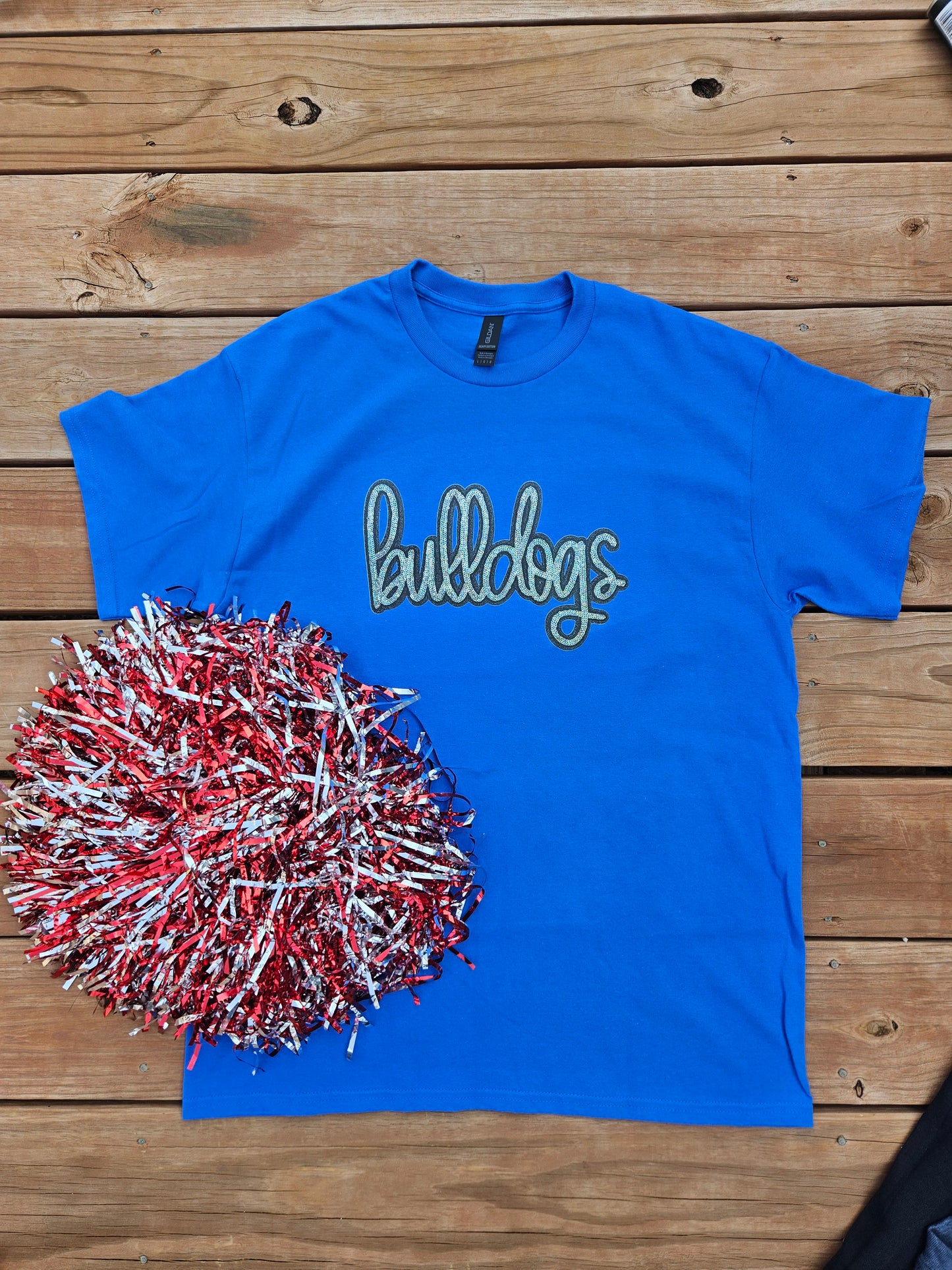 Faux Sequin Bulldogs T-Shirt