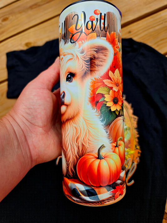 Highland Cow Fall Tumbler