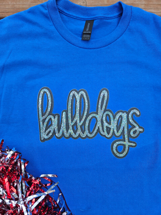 Faux Sequin Bulldogs T-Shirt