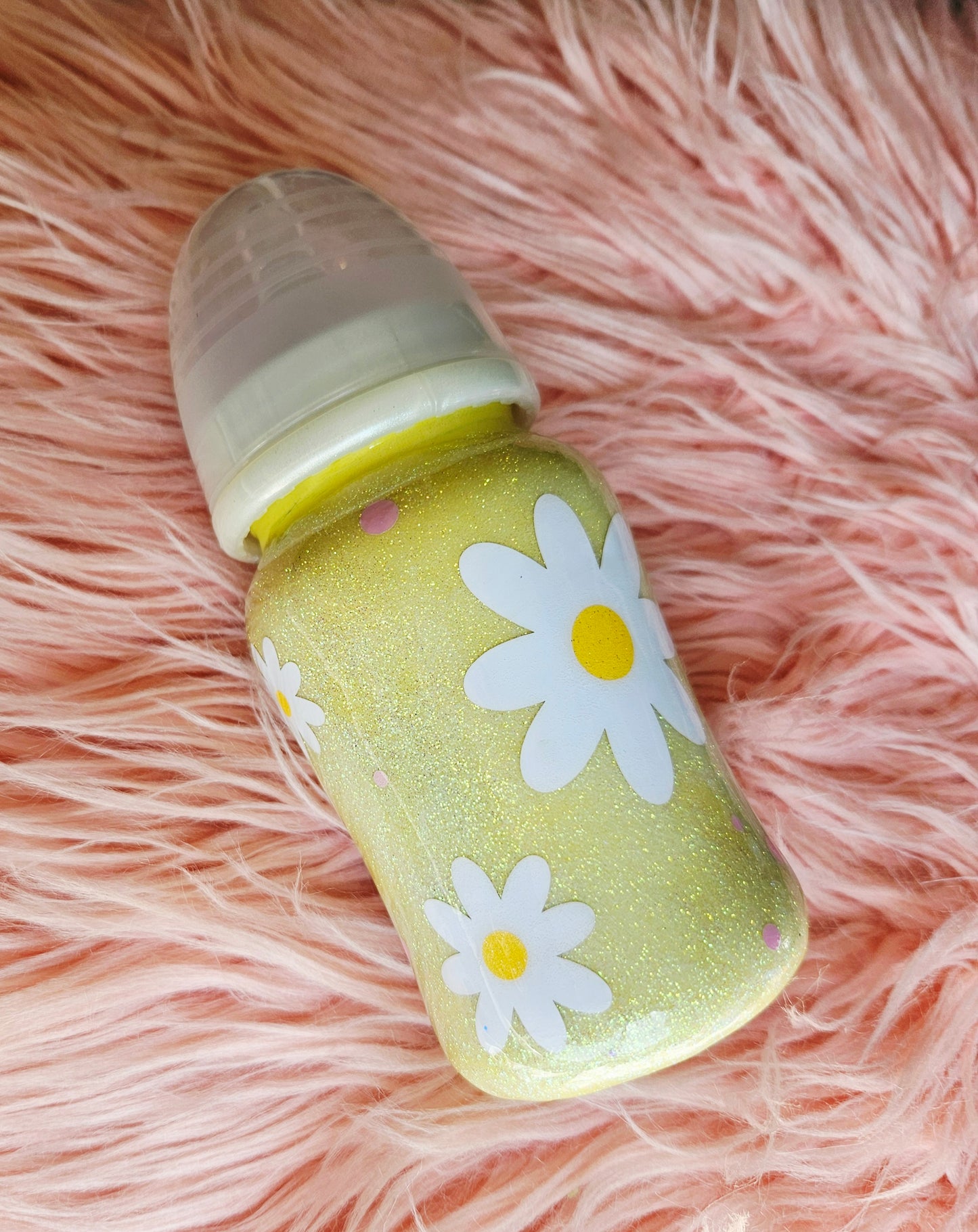 Daisy Glitter Baby Bottle