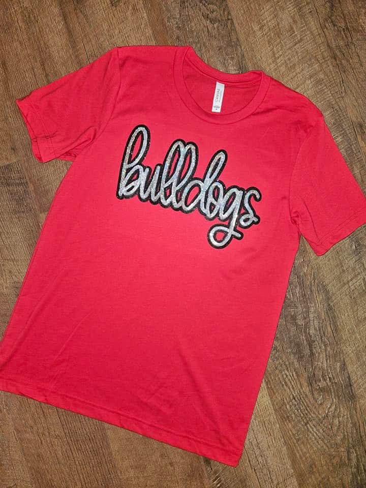 Faux Sequin Bulldogs T-Shirt